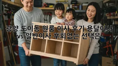 광양 도이동 원룸 이사 후기: 용달이사 vs 일반이사, 후회없는 선택은?